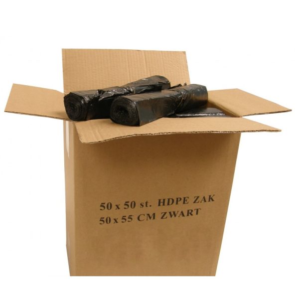 Afvalzakken HDPE zwart 50x55cm - Afbeelding 2